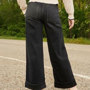 Lovervet The Raine High Rise Baggy Wide Leg Black Denim Size 27/5 NWT